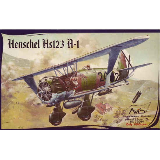 Henschel Hs123 A-1 aircraft 1/72 Avis 72004