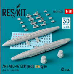 Reskit Rs48-0442 1/48 An Alq87 Ecm Pods Late Type 2 Pcs F4 F111 Ac130 3d Printing