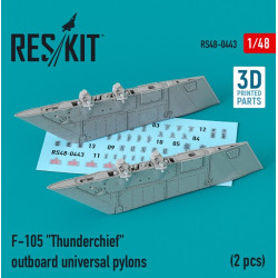Reskit Rs48-0443 1/48 F105 Thunderchief Outboard Universal Pylons 2 Pcs 3d Printing