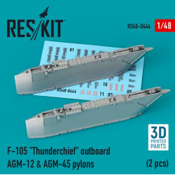 Reskit Rs48-0444 1/48 F105 Thunderchief Outboard Agm12 Agm45 Pylons 2 Pcs 3d Printing