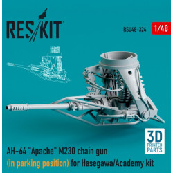 Reskit Rsu48-0324 1/48 Ah 64 Apache M230 Chain Gun In Parking Position For Hasegawa Academy Kit 3d Printing