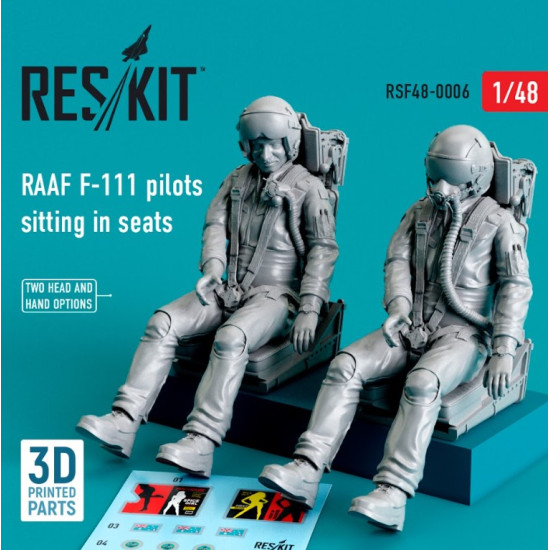 Reskit Rsf48-0006 1/48 Raaf F111 Pilots Sitting In Seats 2 Pcs 3d Printing