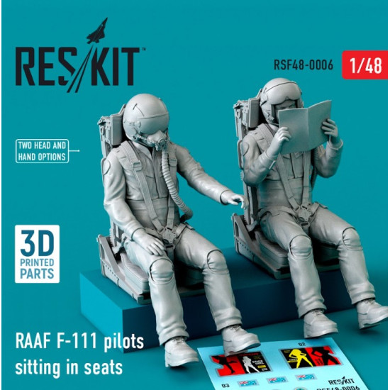 Reskit Rsf48-0006 1/48 Raaf F111 Pilots Sitting In Seats 2 Pcs 3d Printing