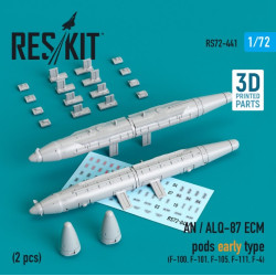 Reskit Rs72-0441 1/72 An Alq87 Ecm Pods Early Type 2 Pcs F100 F101 F105 F111 F4 3d Printing