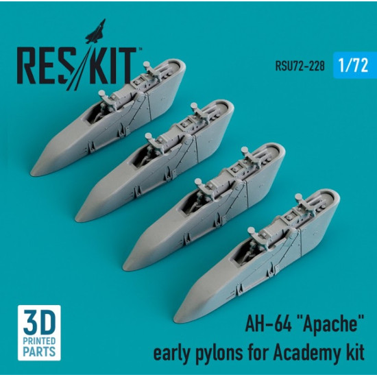 Reskit Rsu72-0228 1/72 Ah64 Apache Early Pylons For Academy Kit 3d Printing