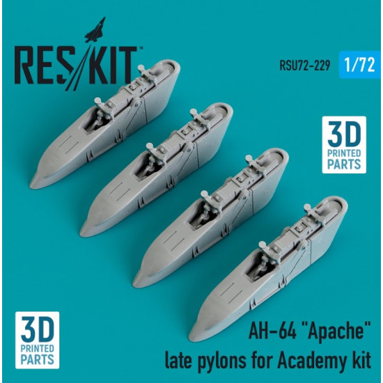 Reskit Rsu72-0229 1/72 Ah64 Apache Late Pylons For Academy Kit 3d Printing