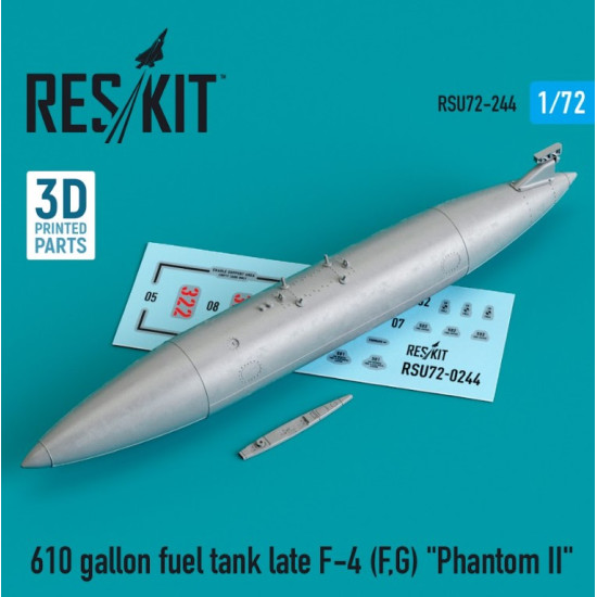 Reskit Rsu72-0244 1/72 610 Gallon Fuel Tank Late F4 F G Phantom 3d Printing