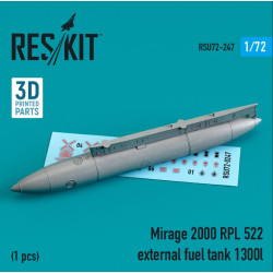 Reskit Rsu72-0247 1/72 Mirage 2000 Rpl 522 External Fuel Tank 1300lt 3d Printing