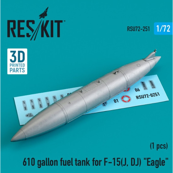 Reskit Rsu72-0251 1/72 610 Gallon Fuel Tank For F15 J Dj Eagle 3d Printing