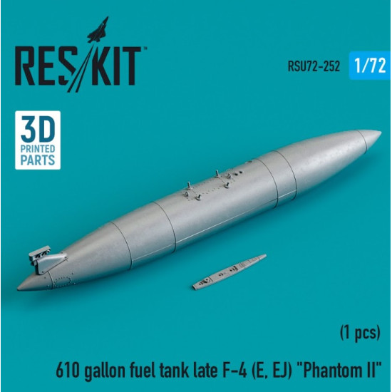 Reskit Rsu72-0252 1/72 610 Gallon Fuel Tank Late F4 E Ej Phantom 3d Printin