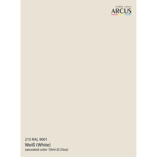 Arcus A215 Acrylic Paint Ral 9001 Weib Saturated Color