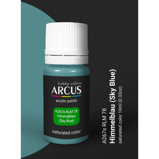 Arcus A267 Acrylic Paint Rlm 78 Himmelblau Saturated Color