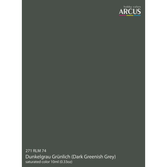 Arcus A271 Acrylic Paint Rlm 74 Dunkelgrau Grunlich Saturated Color