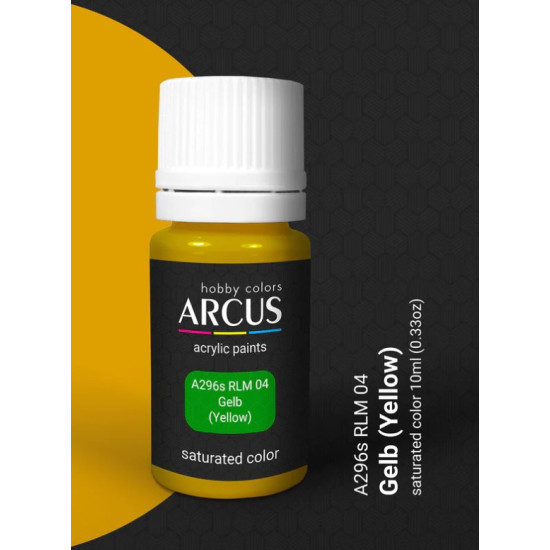 Arcus A296 Acrylic Paint Rlm 04 Gelb Saturated Color