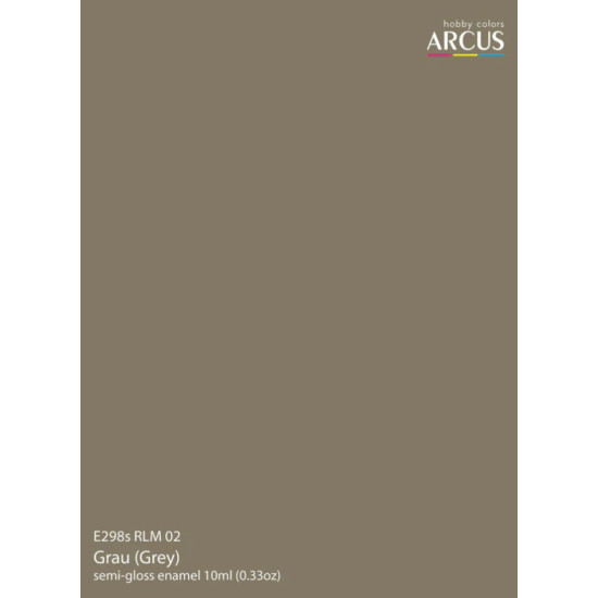 Arcus A298 Acrylic Paint Rlm 02 Grau Grey Saturated Color