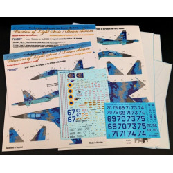 Foxbot 48-067t 1/48 Sukhoi Su27ubm Air Force Of Ukraine Digital Camouflage Stickers With Masks And Additional Numbers