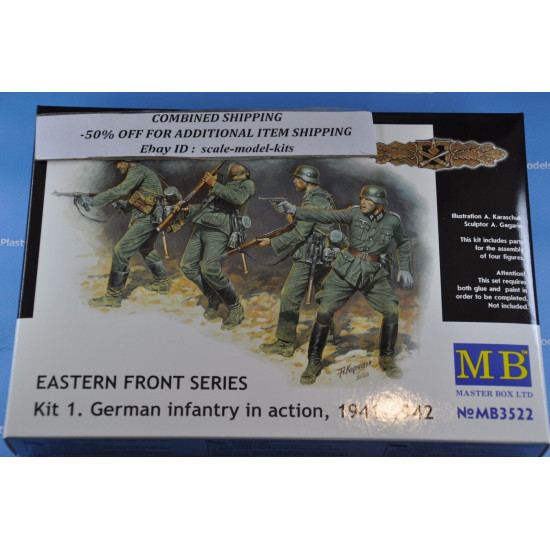 Master Box 3522 1/35 Eastern Front. German Infantry In Action 1941 1942 Plastic Model Kit