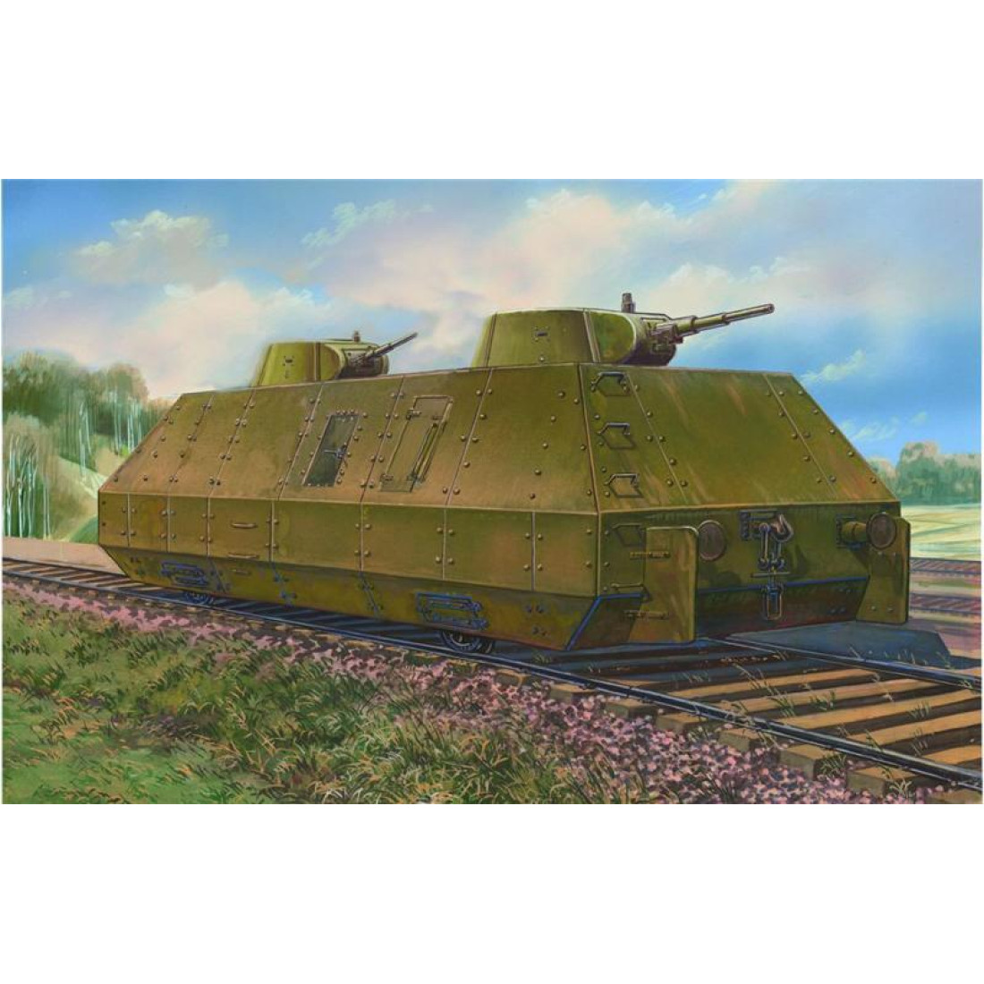 Biaxial armored carriages of type OB-3 with double T-26-1 conical ...