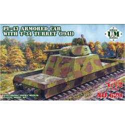PL-43 armored car with Russian T-34 turret, 1941 year WWII 1/72 UMmT 629