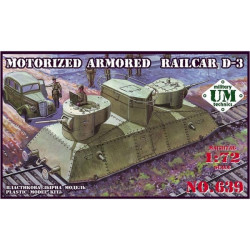 Motorized armored railcar D-3 WWII 1/72 UMmT 639