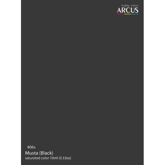 Arcus A406 Acrylic Paint Finnish Air Force Musta Black Saturated Color