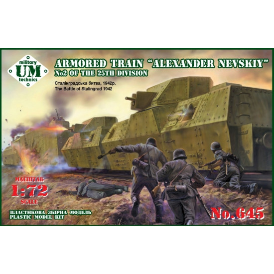 Armored train Alexander Nevskiy No2 of the 25th division WWII 1/72 UMmT 645