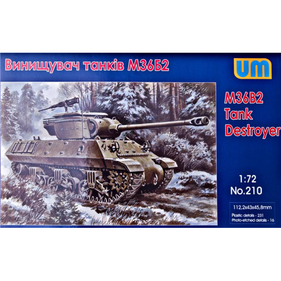 US M36B2 Tank destroyer WWII 1/72 UM 210