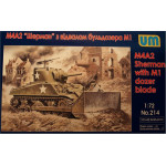 Tank M4A2 with M1 Dozer Blade WWII 1/72 UM 214