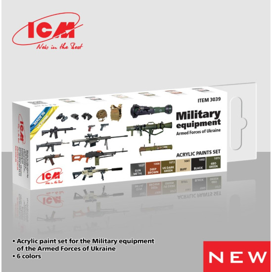 Icm 3039 Acrylic Paint Set For Military Equipment Armed Forces Of Ukraine