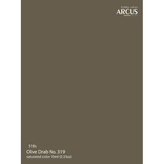 Arcus A518 Acrylic Paint Olive Drab No. 319 Saturated Color