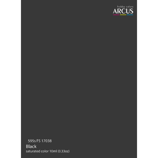 Arcus A595 Acrylic Paint Fs 17038 Black Saturated Color