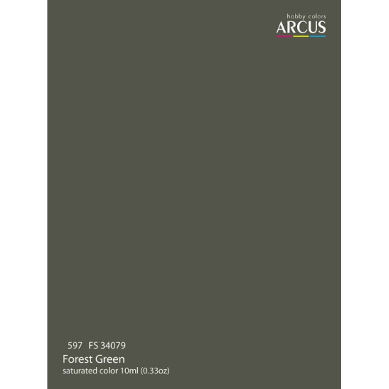 Arcus A597 Acrylic Paint Fs 34079 Forest Green Saturated Color