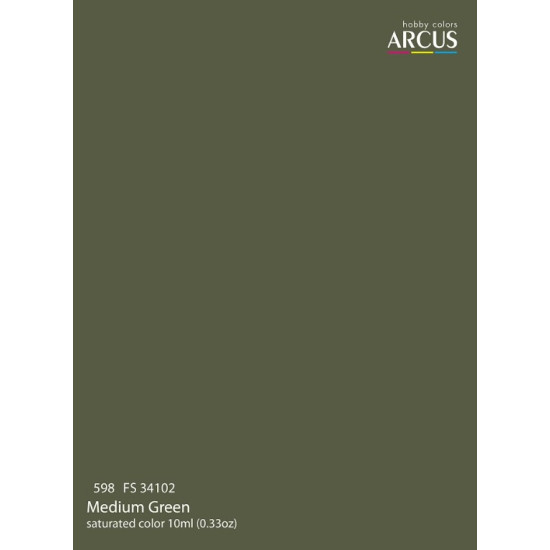 Arcus A598 Acrylic Paint Fs 34102 Medium Green Saturated Color