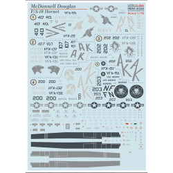 Print Scale 72-500 1/72 Decal For Hornet Fa18a Accessories For Aircraft