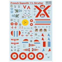 Print Scale 72-501 1/72 Decal For French Sopwith 1 Strutter