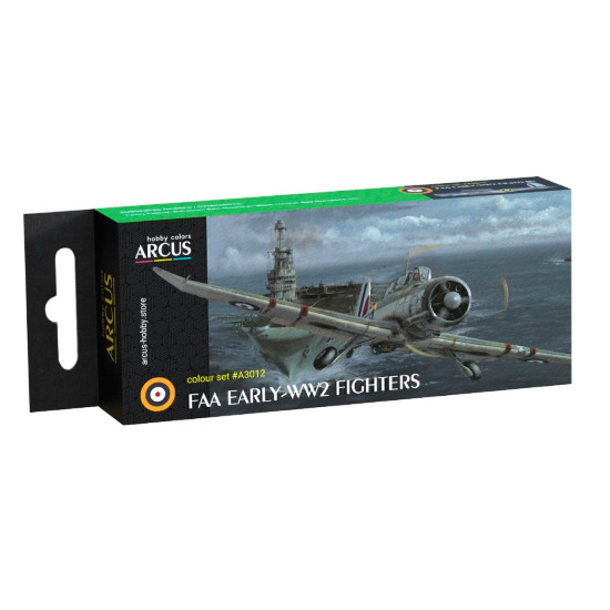 Arcus A3012 Acrylic Paints Set Faa Early-ww2 Fighters 6 Colors In Set 10ml