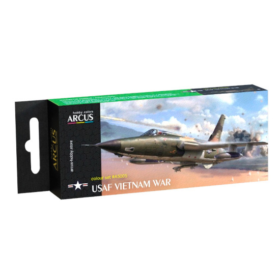 Arcus A5005 Acrylic Paints Set Usaf Vietnam War 6 Colors In Set 10ml