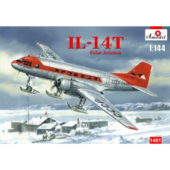 Amodel 1481 1/144 Ilyushin Il 14t Polar Aviation Plastic Model Kit