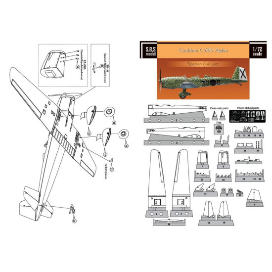 Sbs 7011 1/72 Caudron C.600 Aiglon Spanish Civil War Full Kit Resin Model Kit