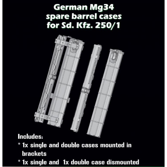 Sbs 3d027 1/35 German Mg34 Spare Barrel Cases For Sd. Kfz. 250/1