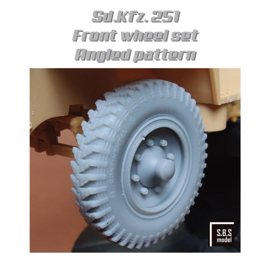 Sbs 35047 1/35 Sd.kfz 251 Front Wheel Set Angled Pattern Sagged Resin Kit