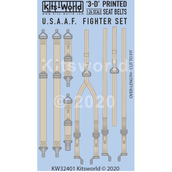 Kits World Kw3d124001 1/24 3d Decal U.s.a.a.f Fighter Seat Belt Set Accessories