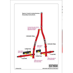 Kits World Kw3d124006 1/24 3d Decals Sparco 3-point Racing Harness Red