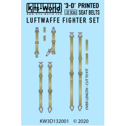 Kits World Kw3d132001 1/32 3d Decals Luftwaffe Fighter Seat Belt Set