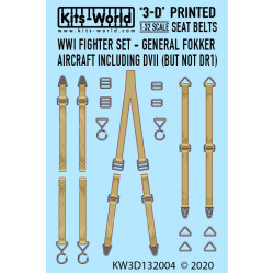 Kits World Kw3d132004 1/32 3d Decal Wwi General Fokker Fighter Set Including Dvii But Not Dri