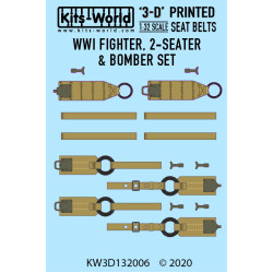 Kits World Kw3d132006 1/32 Wwi German Fighter 2 Seater And Bomber Seat Belt Set