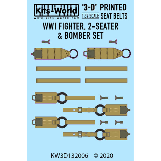 Kits World Kw3d132006 1/32 Wwi German Fighter 2 Seater And Bomber Seat Belt Set