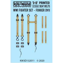 Kits World Kw3d132011 1/32 3d Decals Wwi Fighter Set Fokker Dvii Seat Belt Set