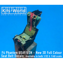 Kits World Kw3d132018 1/32 3d Decal Mcdonnell Douglas F4 Phantom U.s.a.f/U.s.n Seat Belt Set