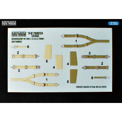 Kits World Kw3d132029 1/32 3d Decal Seat Belt Decals Messerschmitt Bf 109e-1-3-7